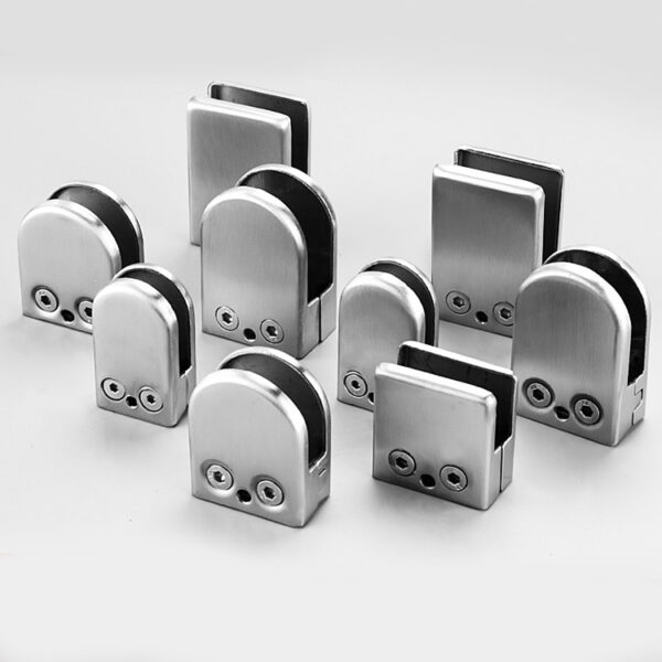 Stainless steel punching glass clip clamp for handrail tube glass balcony railing