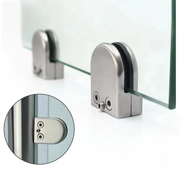 Stainless steel punching glass clip clamp for handrail tube glass balcony railing