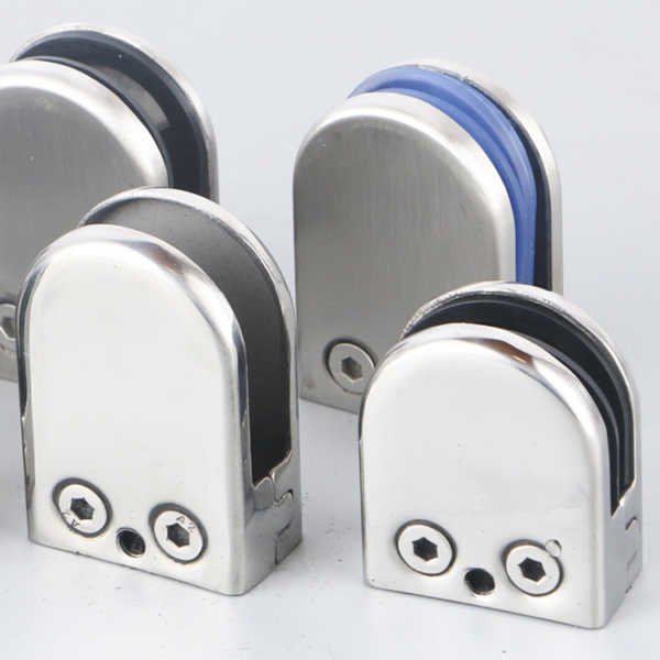 Stainless steel punching glass clip clamp for handrail tube glass balcony railing