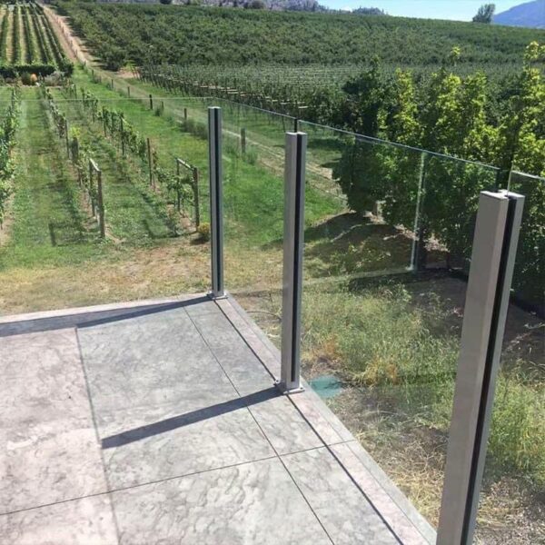 Stainless steel glass balcony staircase handrail post aluminum u channel pillar
