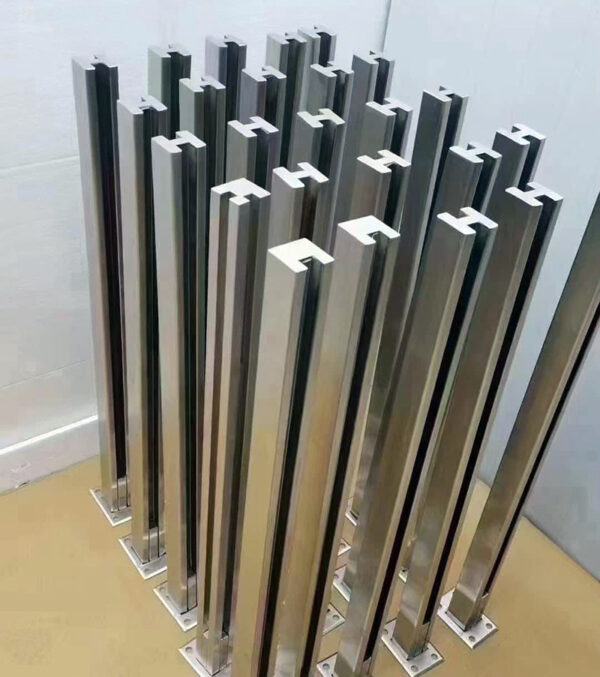 Stainless steel glass balcony staircase handrail post aluminum u channel pillar