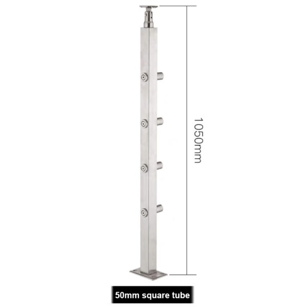 Stainless steel square round tube 38mm/50mm handrail pipe staircase post