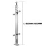 Stainless steel glass balcony post 850mm 1050mm height staircase handrail tube pillar