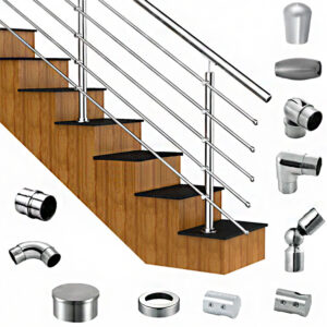 High quality stainless steel tube stair railing balustrade handrail post fittings