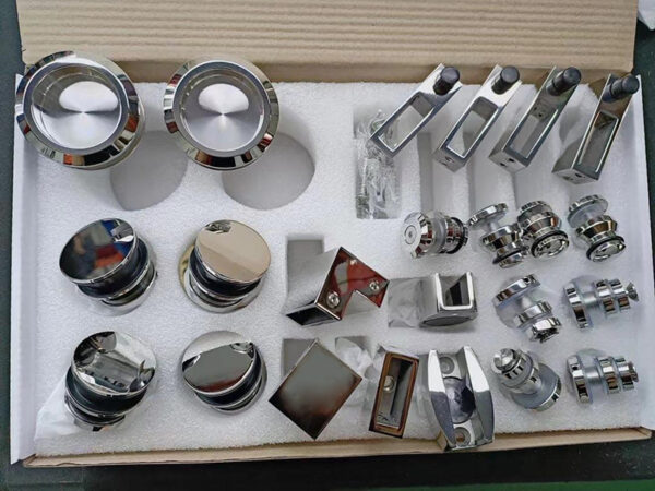 Stainless steel zinc alloy 25mm round tube glass sliding door fittings