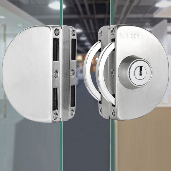 Free holes stainless steel glass door lock sliding door patch fittings