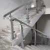 Stainless steel handrail tube polish black glass balcony square pipe baluster post