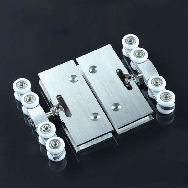 Stainless steel sliding Glass Door Roller Hanging Wheel Rail Track Fittings