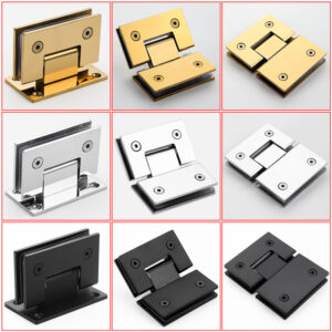 Stainless steel glass shower hinge zinc alloy bathroom clip fittings for 8-12mm