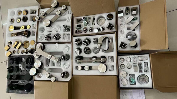 Stainless steel zinc alloy 25mm round tube glass sliding door fittings