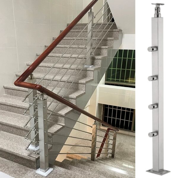 Stainless steel square round tube 38mm/50mm handrail pipe staircase post