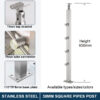 Stainless steel square round tube 38mm/50mm handrail pipe staircase post