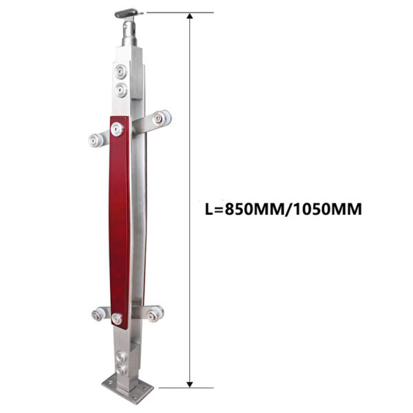 Stainless steel glass balcony post 850mm 1050mm height staircase handrail tube pillar