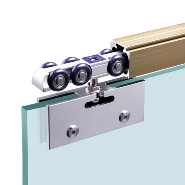 Stainless steel sliding Glass Door Roller Hanging Wheel Rail Track Fittings