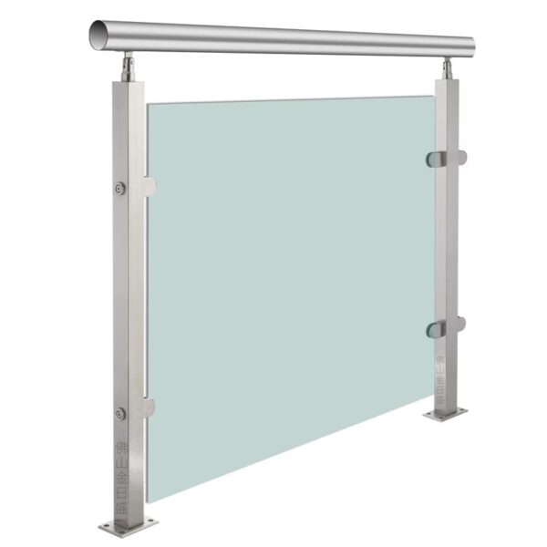 Stainless steel handrail tube polish black glass balcony square pipe baluster post