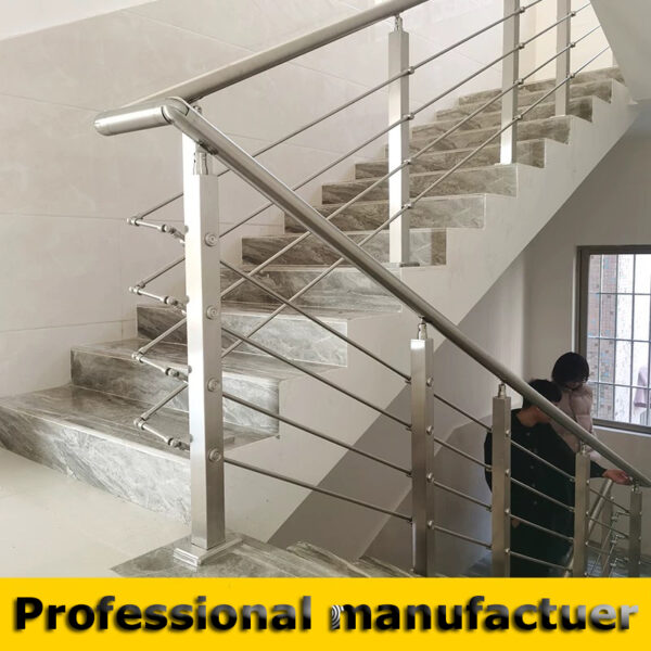 Stainless steel square round tube 38mm/50mm handrail pipe staircase post