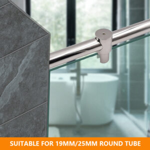 Glass sliding door fittings stainless steel zinc alloy 19-25mm round tube connector