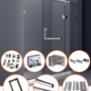 Stainless steel shower hinge zinc alloy glass door clip wall to glass accessories