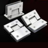 Stainless steel glass shower hinge zinc alloy bathroom clip fittings for 8-12mm